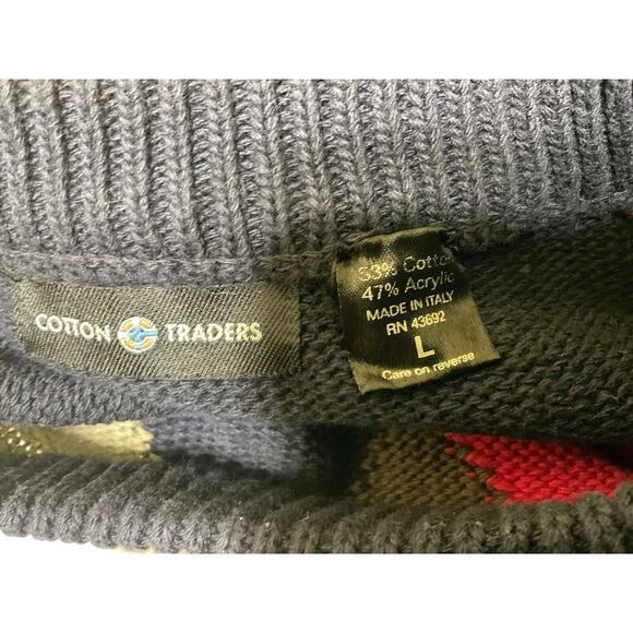 Vintage Cotton Traders Mens Argyle Sweater Size Large Pullover Knit Sweater - Picture 7 of 8